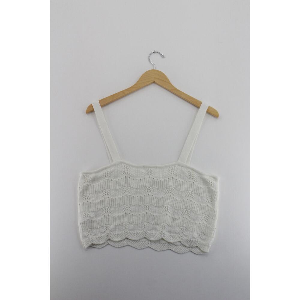 Abound knit crotchet bandeau tank top womens large‎ cottagecore fairy coquette